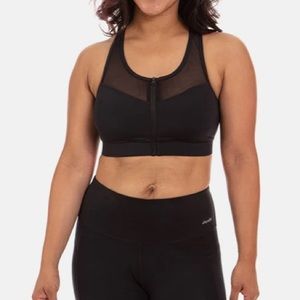 Handful The Closer Bra Adjustable Zipper Sport Athletic Mesh Black High Impact M